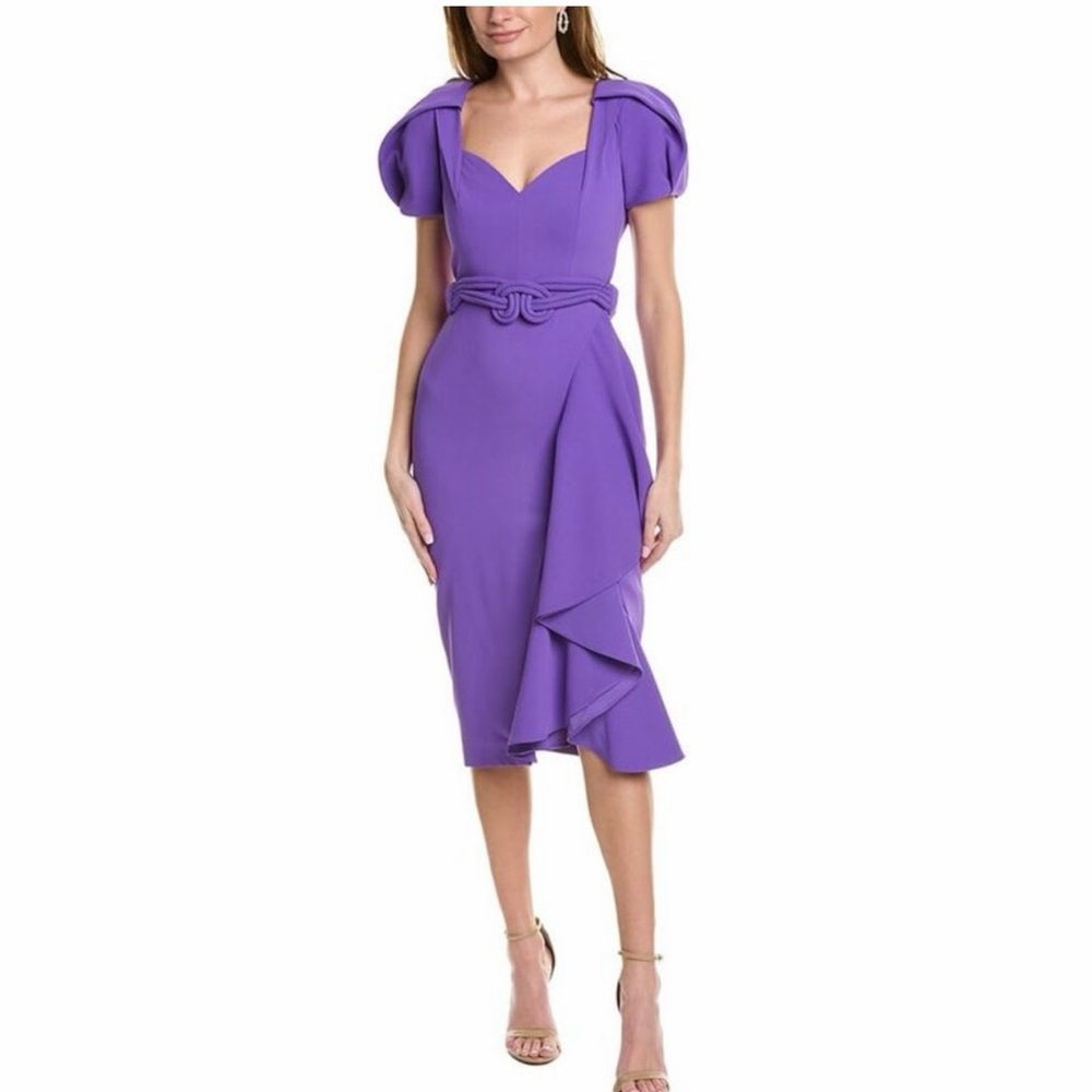 Badgley Mischka Violet Bubble Midi Dress